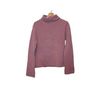 Loft Marino Wool Acrylic Womens Pink Turtleneck Sweater Large